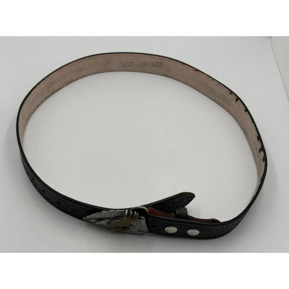 Siskiyou Buckle Co Western Belt Black Leather Arrowhead Eagle USA